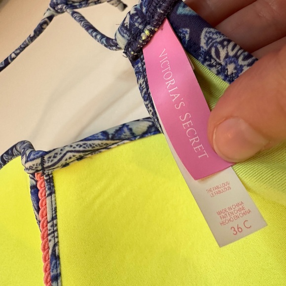 VS Push Up bikini top neon with blue print - Picture 3 of 3
